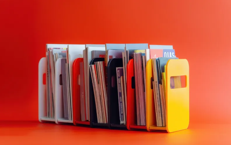 Photo of a row of books.